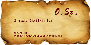 Orsós Szibilla névjegykártya
